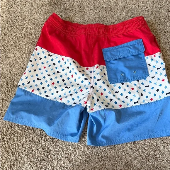 Vineyard Vines Red and Blue Star Swim Shorts Size M 12/14 - Picture 5 of 6